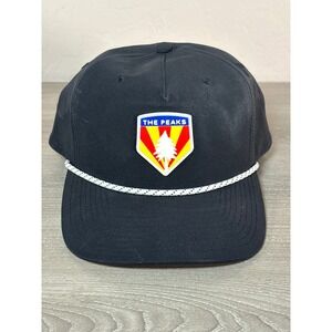 Swannies Golf The Peaks Rope Hat Mens Black Snapback Performance Cap Patch
